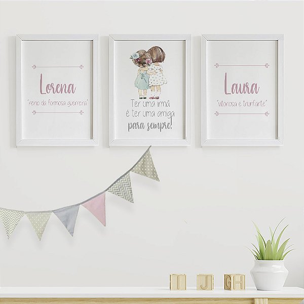 Quadros para quarto de irmãs Meninas e Nomes com Significados