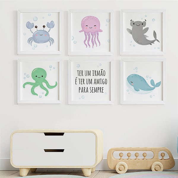Quadros para quarto de irmãos Fundo do mar