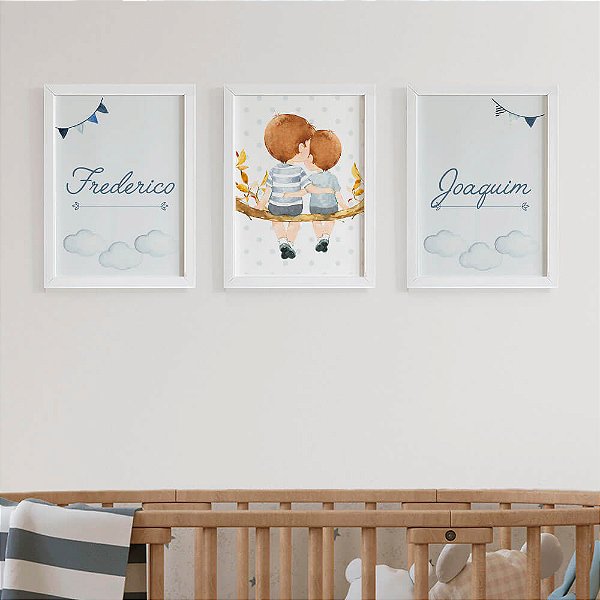 Quadros para quarto de Irmãos Meninos com Nomes