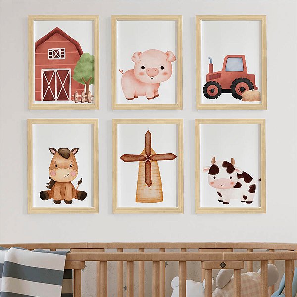Quadros para quarto de bebê Fazendinha