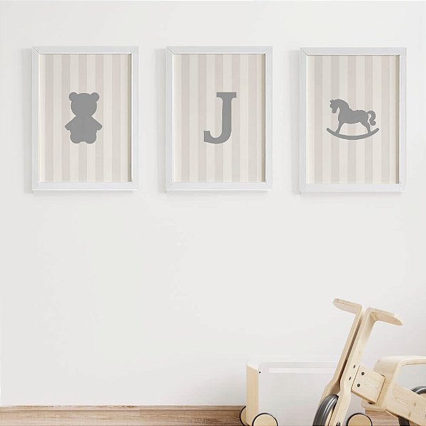 Quadros para quarto de bebê Ursinho Inicial Cavalinho