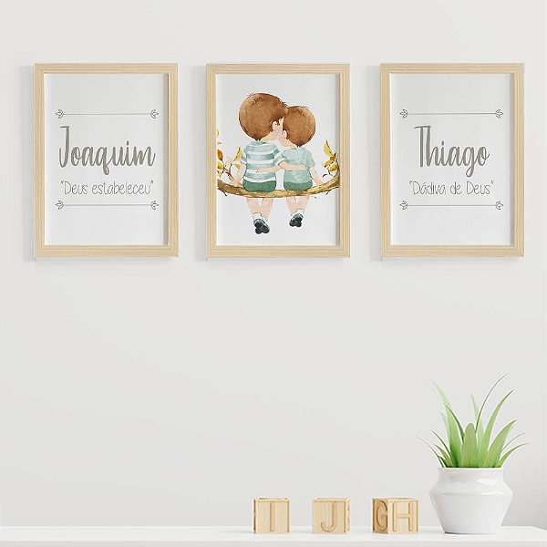 Quadros para quarto de Irmãos com Nome e Significado