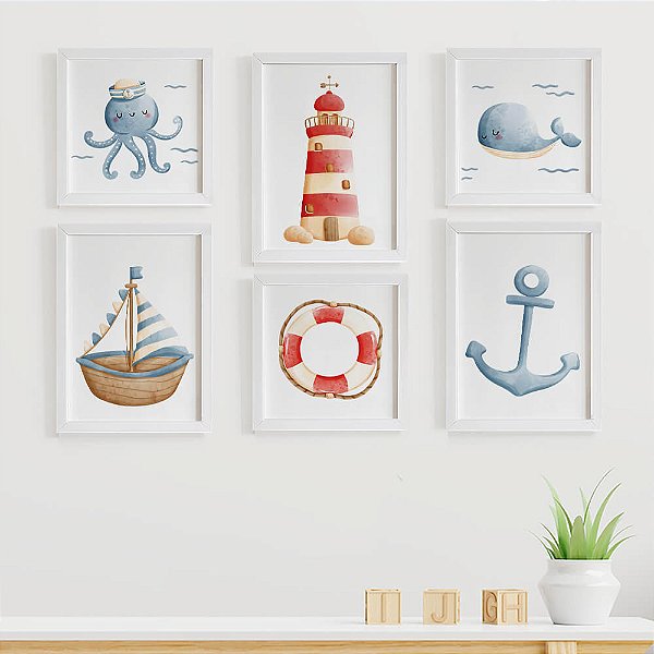 Quadros para quarto de bebê Fundo do mar