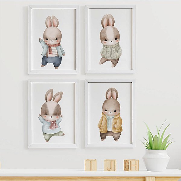 Quadros para quarto de bebê Coelhinhos