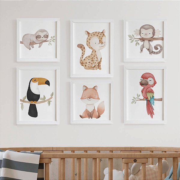 Quadros para quarto de bebê Fauna Brasileira