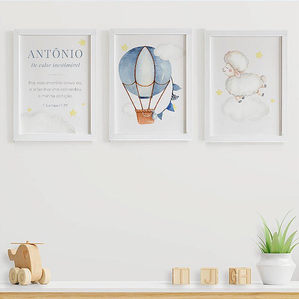 Quadros para quarto de bebê Por este Filho com Nome e Significado
