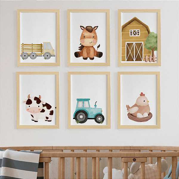 Quadros para quarto de bebê Fazendinha