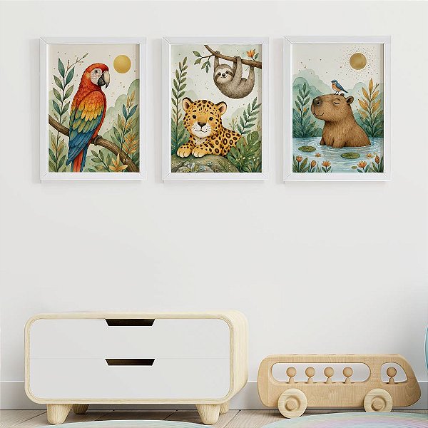 Quadros para quarto de bebê Fauna Brasileira