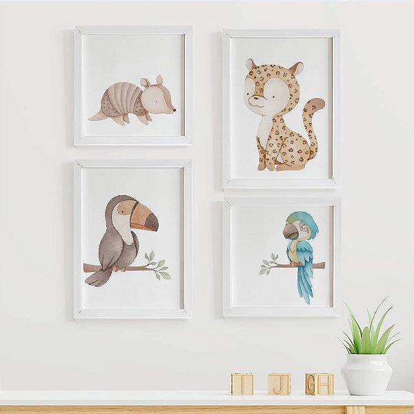 Quadros para quarto de bebê Fauna Brasileira