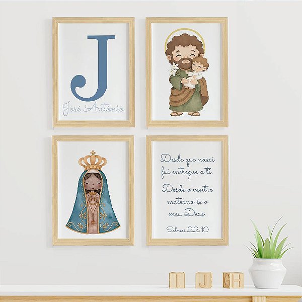 Quadros para quarto de bebê Desde que Nasci com Inicial e Nome