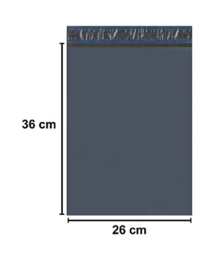 Envelope Plastico de Segurança Tipo Correio Cinza Liso 26x36 cm (Pacote c/ 250 unids)