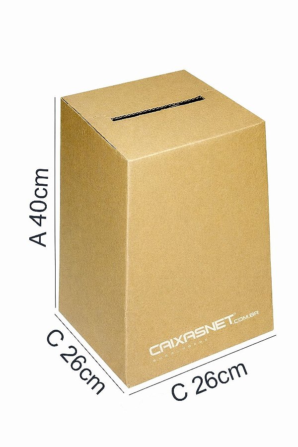 Urna de Papelão para Sorteio 26x26x40 - Mod. PP - Parda (Pacote c/ 5 unids)