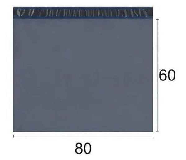 Envelope Plastico de Segurança Tipo Correio Cinza Liso 80x60 cm (Pacote c/ 100 unids)