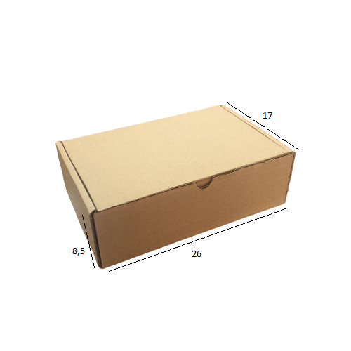 Caixa de Papelão para Envio S-02 26x17x8,5 cm Parda (1 unid)