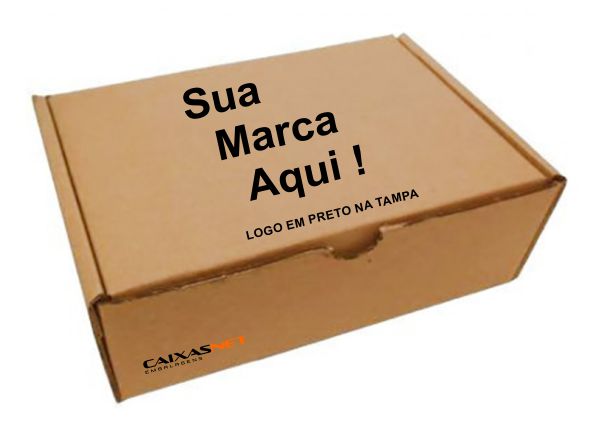 Caixa de Papelão para Envio S-04 34,5x28x14,5 cm Parda com Impressão (Pacote c/ 200 unids)