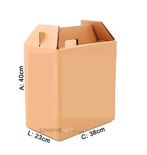 Caixa para Cesta de Natal 38x23x40 cm Mod. GG Sem Logo (Pacote c/ 10 unids)