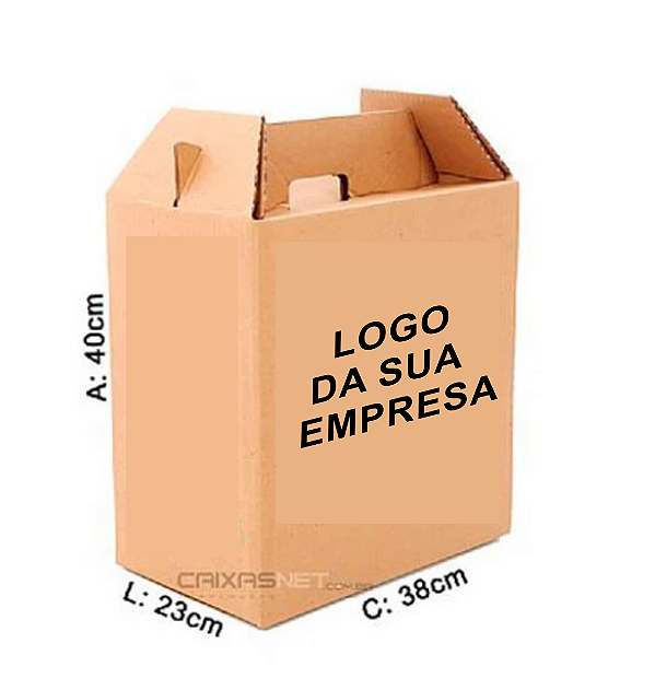 Caixa para Cesta de Natal C/ Seu Logo 38x23x40 cm (300 unids)