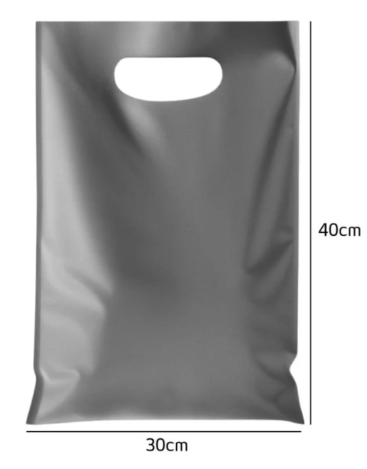 Sacola Alça Vazada Cinza/Prata 30x40 - (Pacote c/ 25unids)