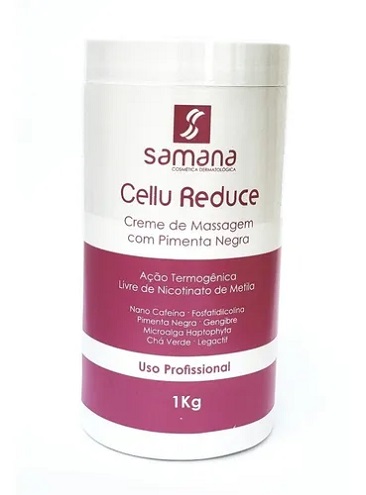 Cellu Reduce Creme de Massagem c/ Pimenta Negra 1kg Samana