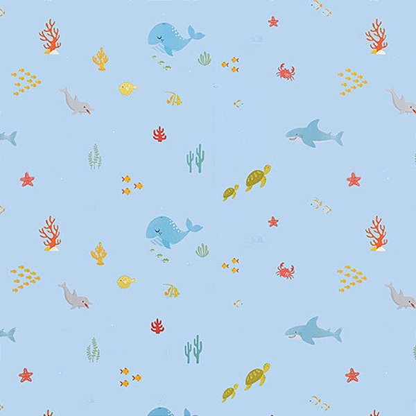 Papel de Parede Texturizado Fundo do Mar Shark - PP452