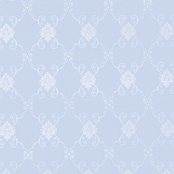 Papel de Parede Texturizado Arabesco Clássico Floral Azul - PP443-1