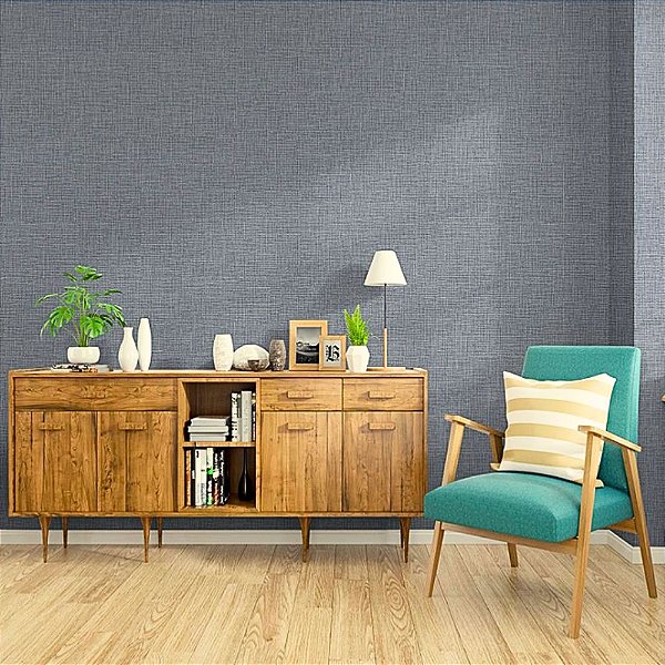 Papel de Parede Texturizado Trama de Linho Cinza Escuro - PP430-2