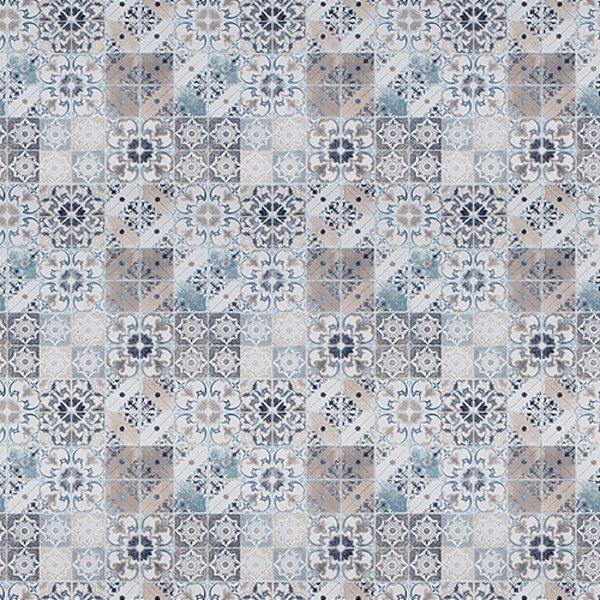 Papel de Parede Texturizado Azulejo Português Azul - PP397