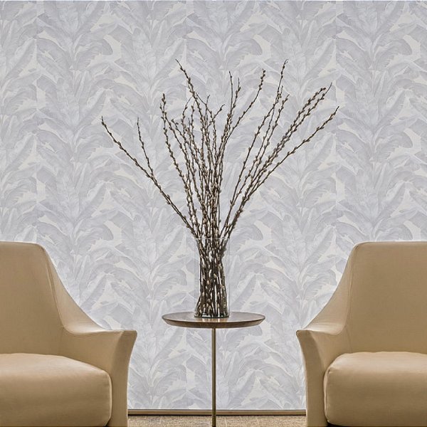 Papel de Parede Alto Relevo Folhas Floral Texturizado - PP315