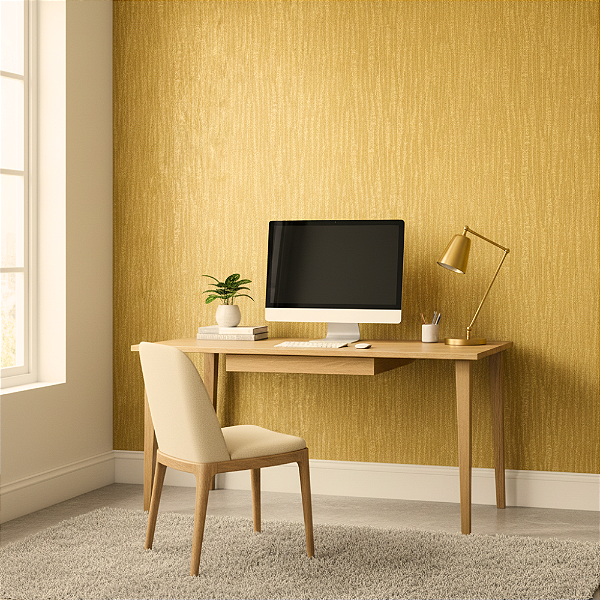Papel de Parede Alto Relevo Dourado Texturizado Eiffel - PP217
