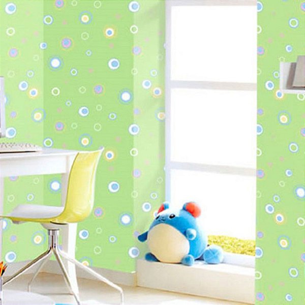Papel de Parede Texturizado Infantil Bolinhas Happy World - PP206-1