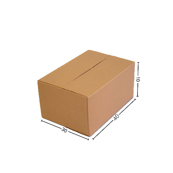 Caixa de Papelão para Transporte e Mudança N.25 40x30x10 cm Parda (Pacote c/ 10 unids)