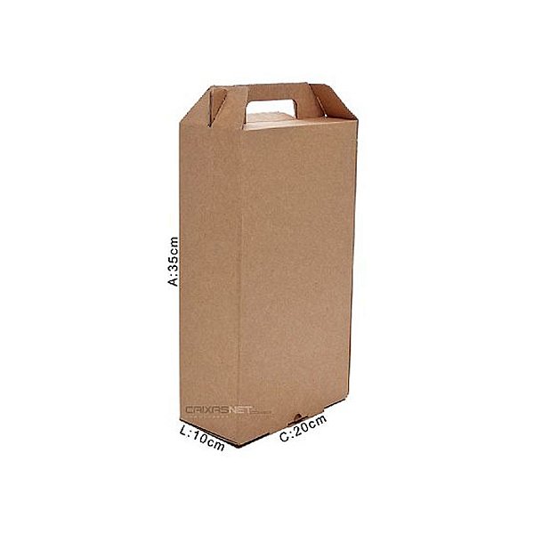 Caixa para Bebidas e Garrafas N.22 (2 Garrafas) 20x10x35 cm (Pacote c/ 20 unids)