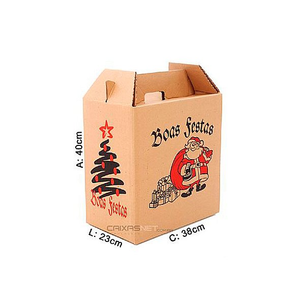 Caixa para Cesta de Natal Mod. GG 38x23x40 cm Parda (Pacote c/ 10 unids)