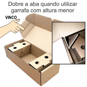 Caixa para Bebida de 2 Garrafas para Ecommerce (Pacote c/ 10 unidades)