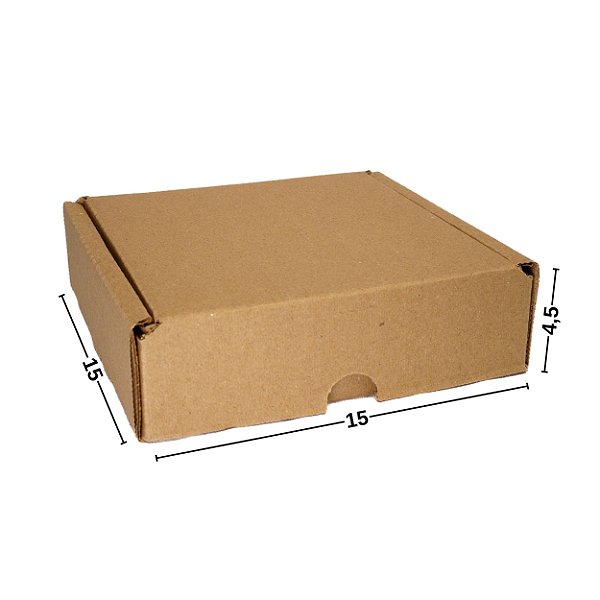 Caixa de Papelão para Envio S-00 15x15x4,5 cm Parda