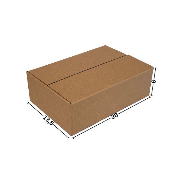 Caixa de Papelão para Envio S-M 20x13,5x6 cm Parda