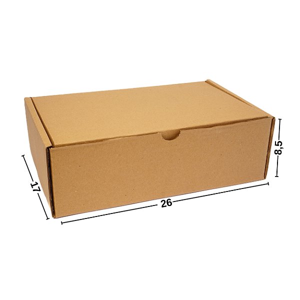 Caixa de Papelão para Envio S-02 26x17x8,5 cm Parda