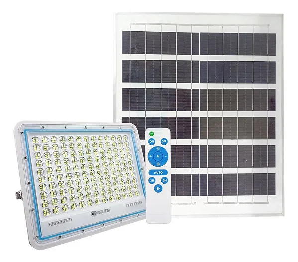 Refletor Solar Holofote 300w Placa Bateria Prova D'água