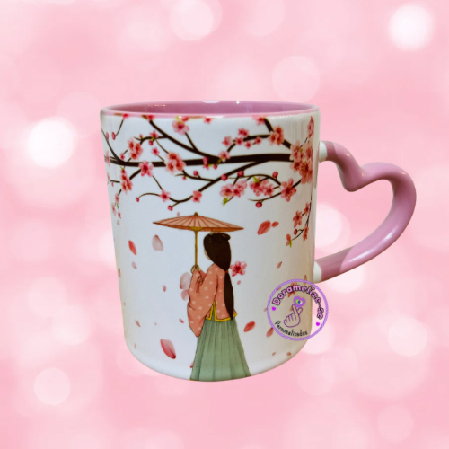Caneca Coréia do Sul - Alça coração Rosa