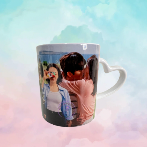 Caneca alça coração - Branca Dorama de Volta as raízes