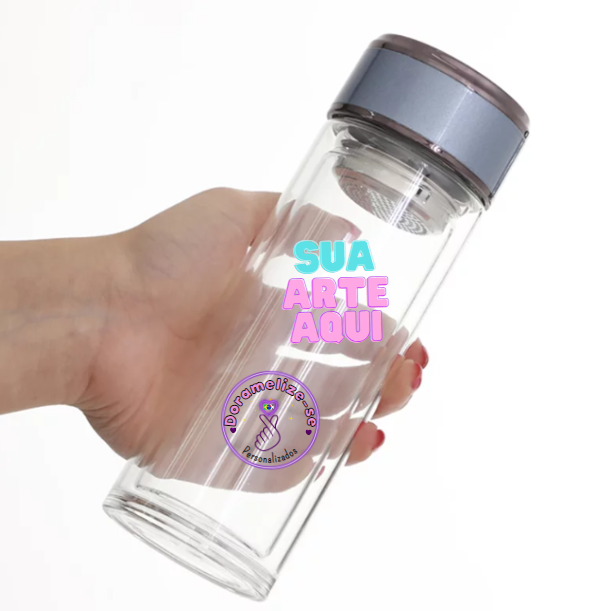 Garrafa  de Vidro Com Infusor