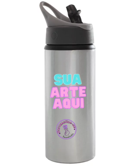 Garrafa  bico retrátil - 600ml Personalize do seu jeito