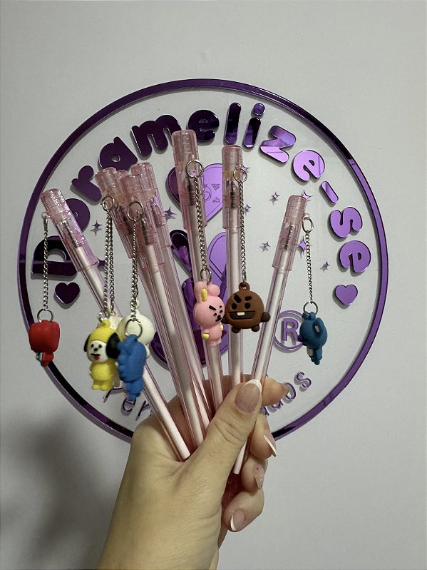 Caneta gel com pingente BT21
