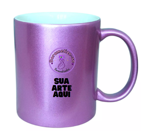 Caneca Perolada Lilás - Personalize do seu jeito