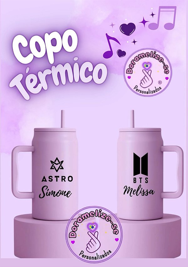 Copo Térmico 1300ml/ BTS- ASTRO ou Personalize