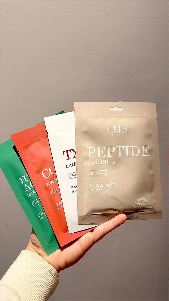 Máscara Facial de Peptídeos com Arroz – OMG! Seoul