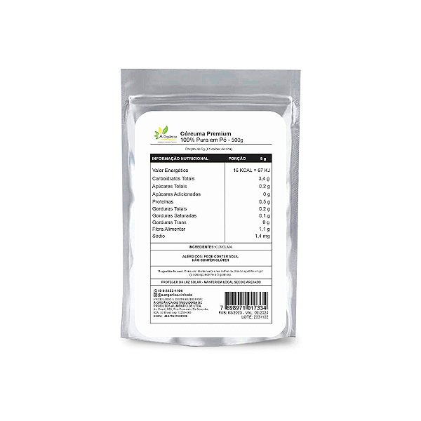 Cúrcuma 100% Pura em Pó  Premium 500G