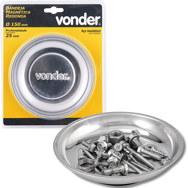 Prato Magnético Redondo Inox 150mmx25mm Vonder