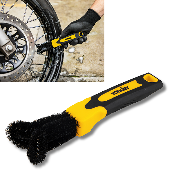 Escova De Plástico Com Cerdas Para Raios e Aros de Moto e Bicicleta Vonder