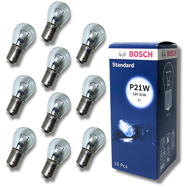 Lâmpada P21W 12V Pisca Dianteiro, Traseiro, Luz de Ré, Luz de Freio Bosch Original